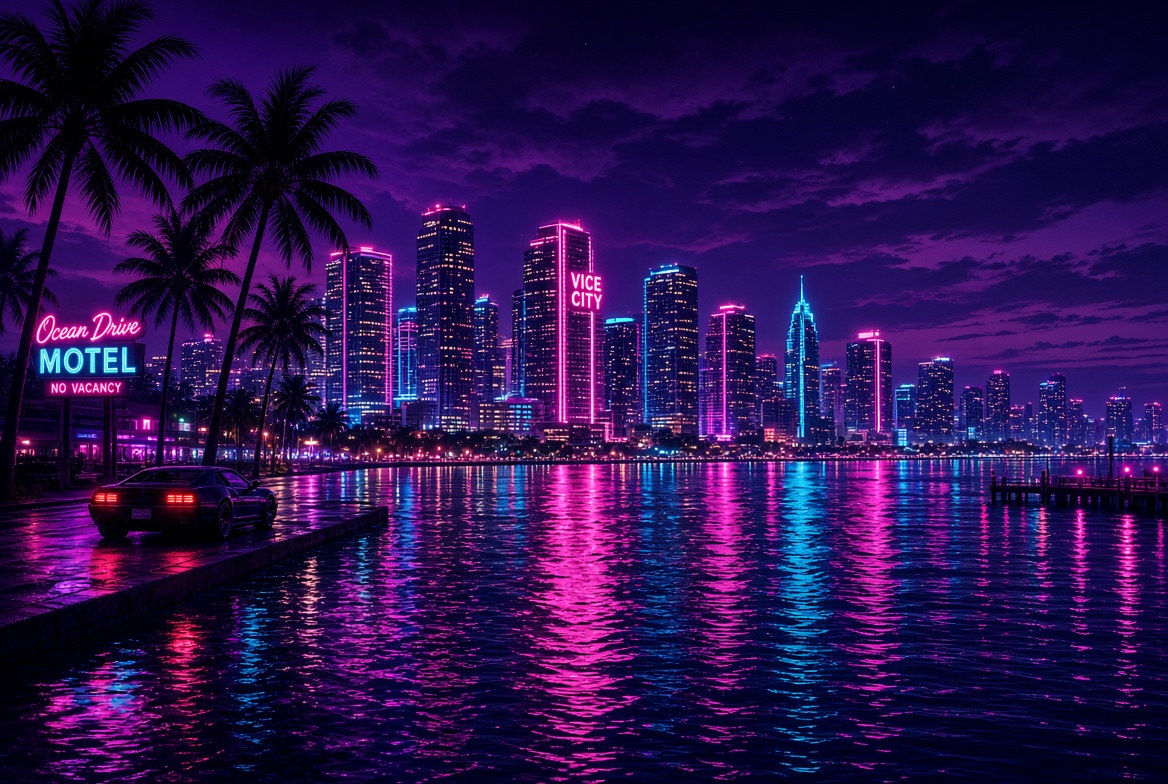 Vice City neon skyline